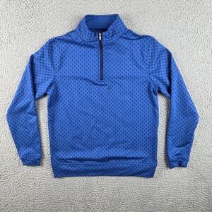 Peter Millar Perth Skulls Clubs 1/4 Zip Youth M Blue Golf Pullover